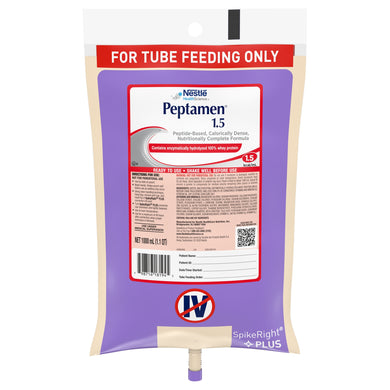  Tube Feeding Formula Peptamen® 1.5 33.8 oz. Bag Ready to Hang Unflavored Adult 