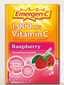  Oral Supplement Emergen-C® Raspberry Flavor Powder 0.3 oz. Individual Packet 