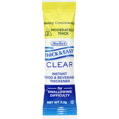  Food and Beverage Thickener Thick & Easy® Clear 3.2 Gram Individual Packet Unflavored Powder Honey Consistency 