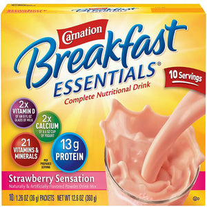  Oral Supplement Carnation® Breakfast Essentials® Strawberry Sensation Flavor Powder 36 Gram Individual Packet 