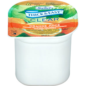  Thickened Beverage Thick & Easy® 4 oz. Portion Cup Orange Juice Flavor Ready to Use Honey Consistency 