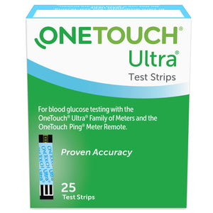 Blood Glucose Test Strips OneTouch® Ultra® 2 25 Strips per Box For OneTouch® Ultra® Blood Glucose Meter