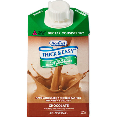  Thickened Beverage Thick & Easy® Dairy 8 oz. Carton Chocolate Flavor Ready to Use Nectar Consistency 