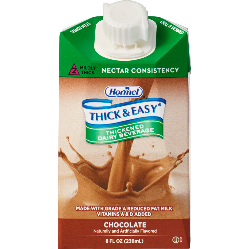  Thickened Beverage Thick & Easy® Dairy 8 oz. Carton Chocolate Flavor Ready to Use Nectar Consistency 