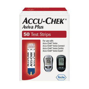 Blood Glucose Test Strips Accu-Chek® Aviva Plus 50 Strips per Box Tiny 0.6 microliter drop For Accu-Chek® Aviva Blood Glucose Meter
