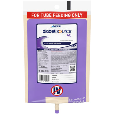  Tube Feeding Formula Diabetisource® AC 33.8 oz. Bag Ready to Hang Unflavored Adult 