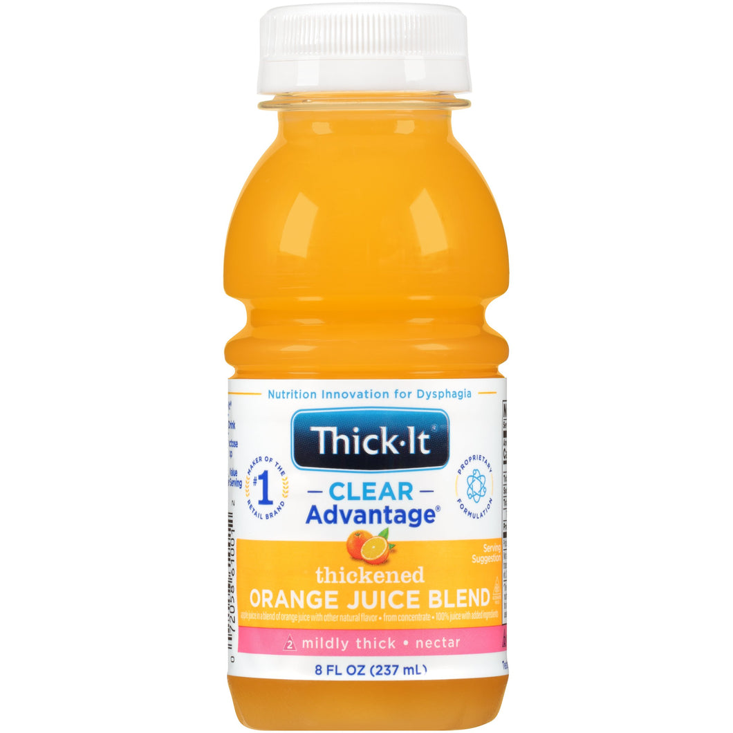  Thickened Beverage Thick-It® Clear Advantage® 8 oz. Bottle Orange Flavor Ready to Use Nectar Consistency 